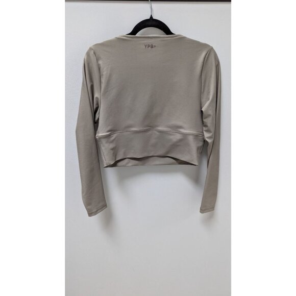 YPB Grey Long-Sleeve 4-Way Stretch Crop Top - Picture 2 of 2